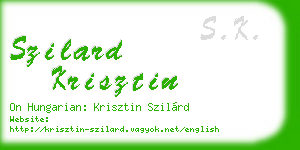 szilard krisztin business card