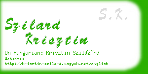 szilard krisztin business card
